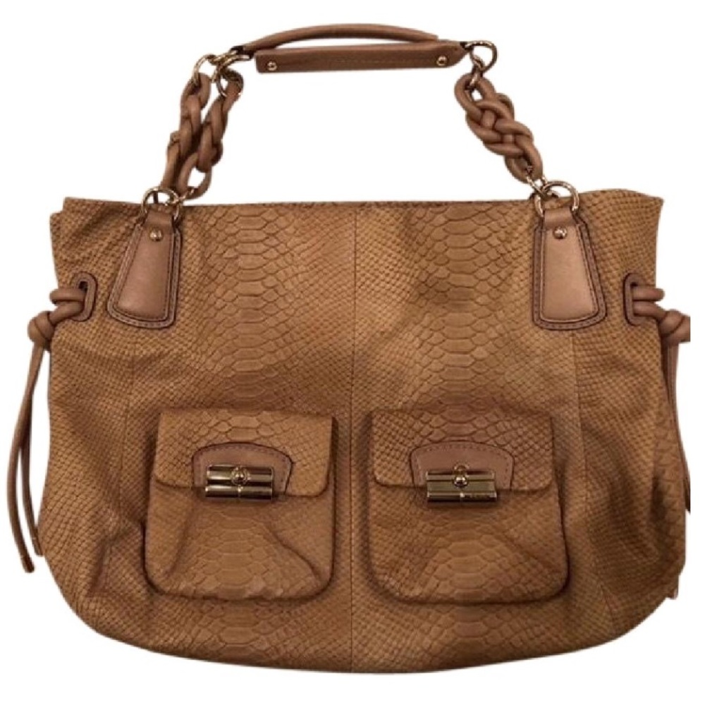 ❌S⛔️LD‼️ Coach Tan Embossed Snakeskin